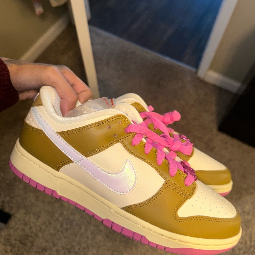 Pink and tan dunks
